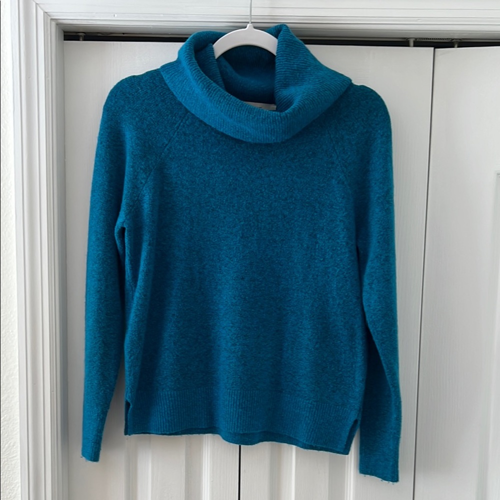 LOFT Teal Cowl Neck Sweater
